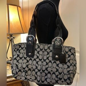 Coach Signature Soho Large Tote Leather Braided Handles